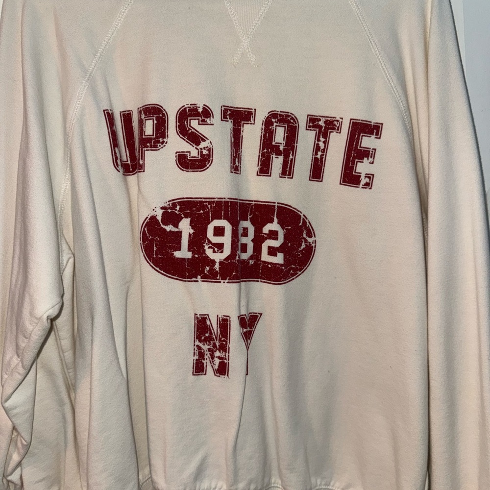 Arizona Jean Company Cream and Red Varsity Sweatshirt